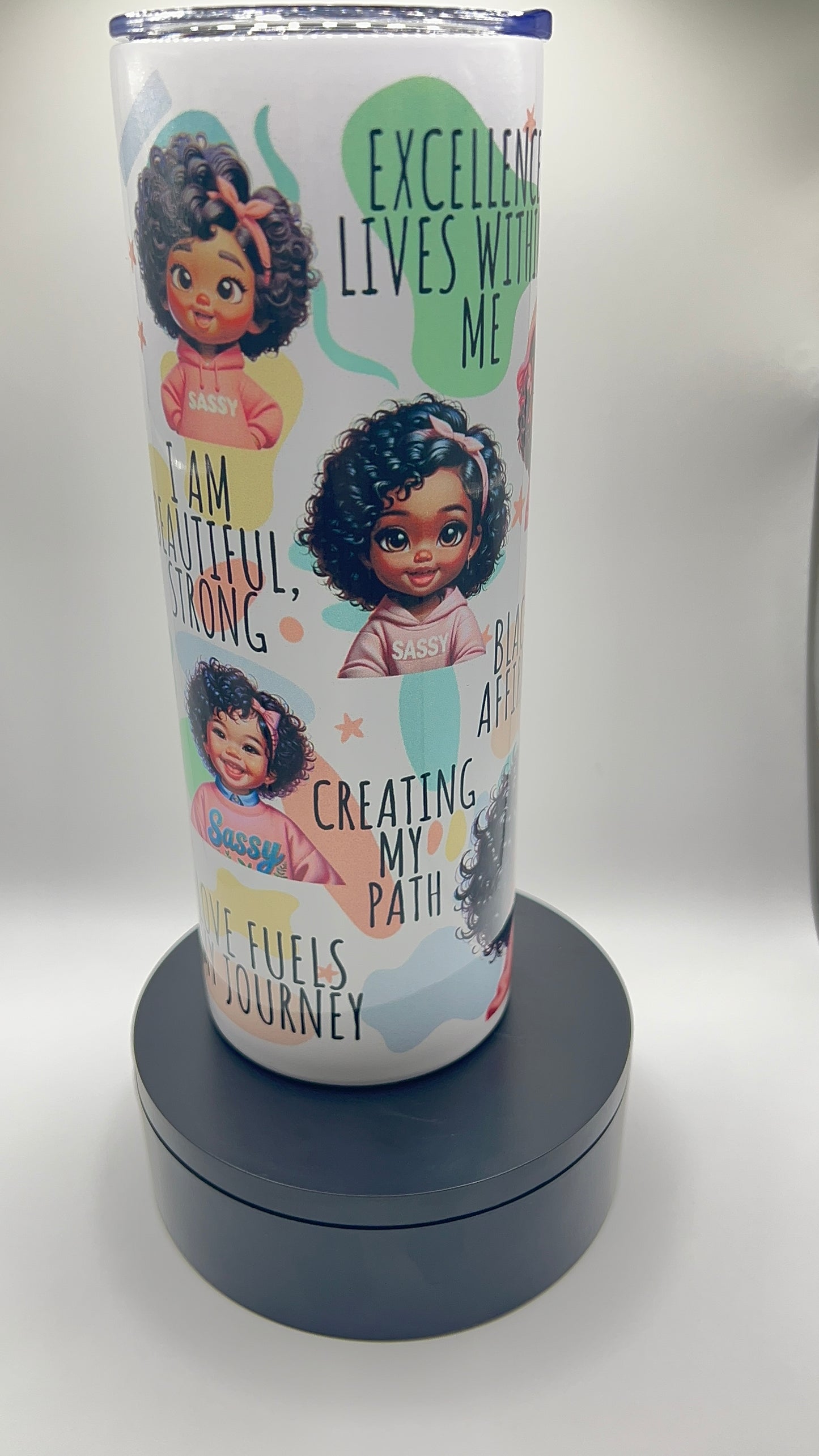 Black Girl Affirmations Skinny Tumbler