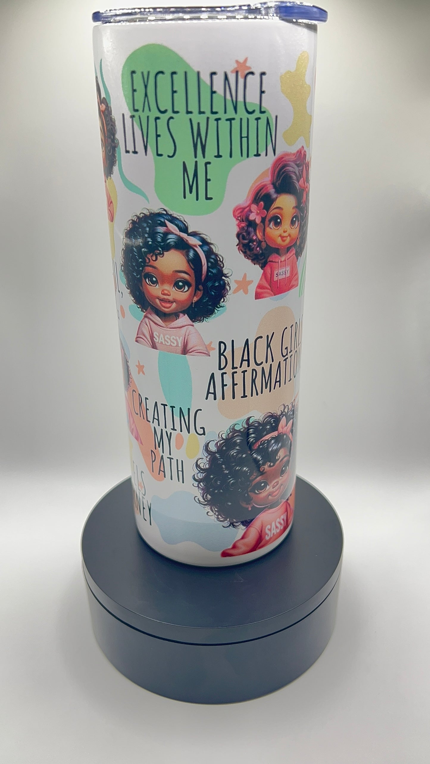 Black Girl Affirmations Skinny Tumbler