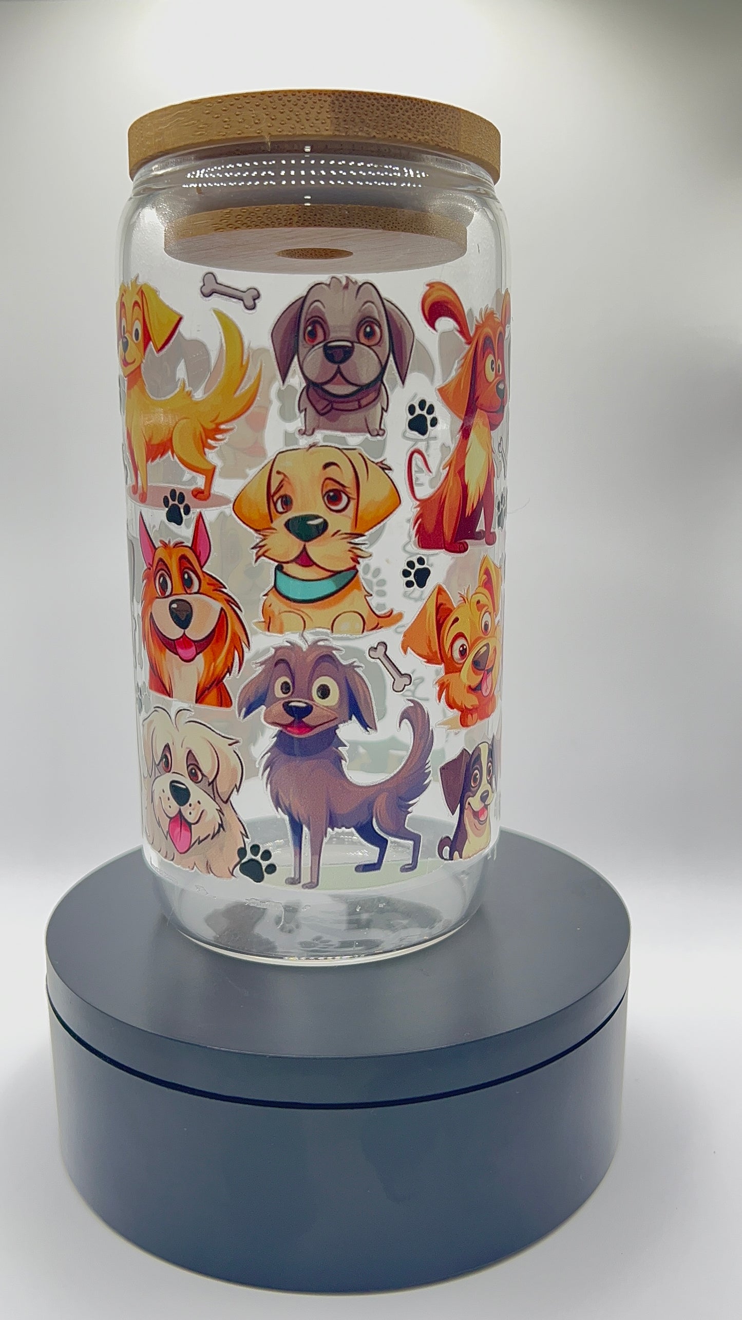 Life is Better with Dogs Can Glass Cup