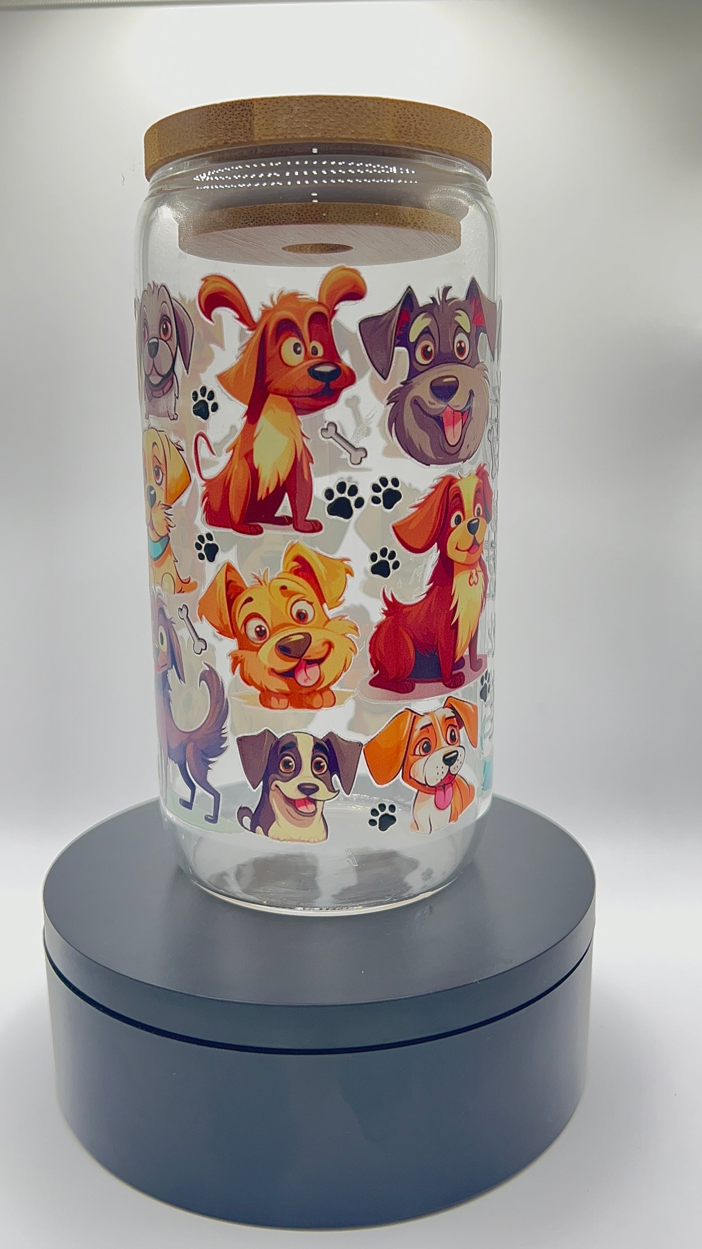 Life is Better with Dogs Can Glass Cup