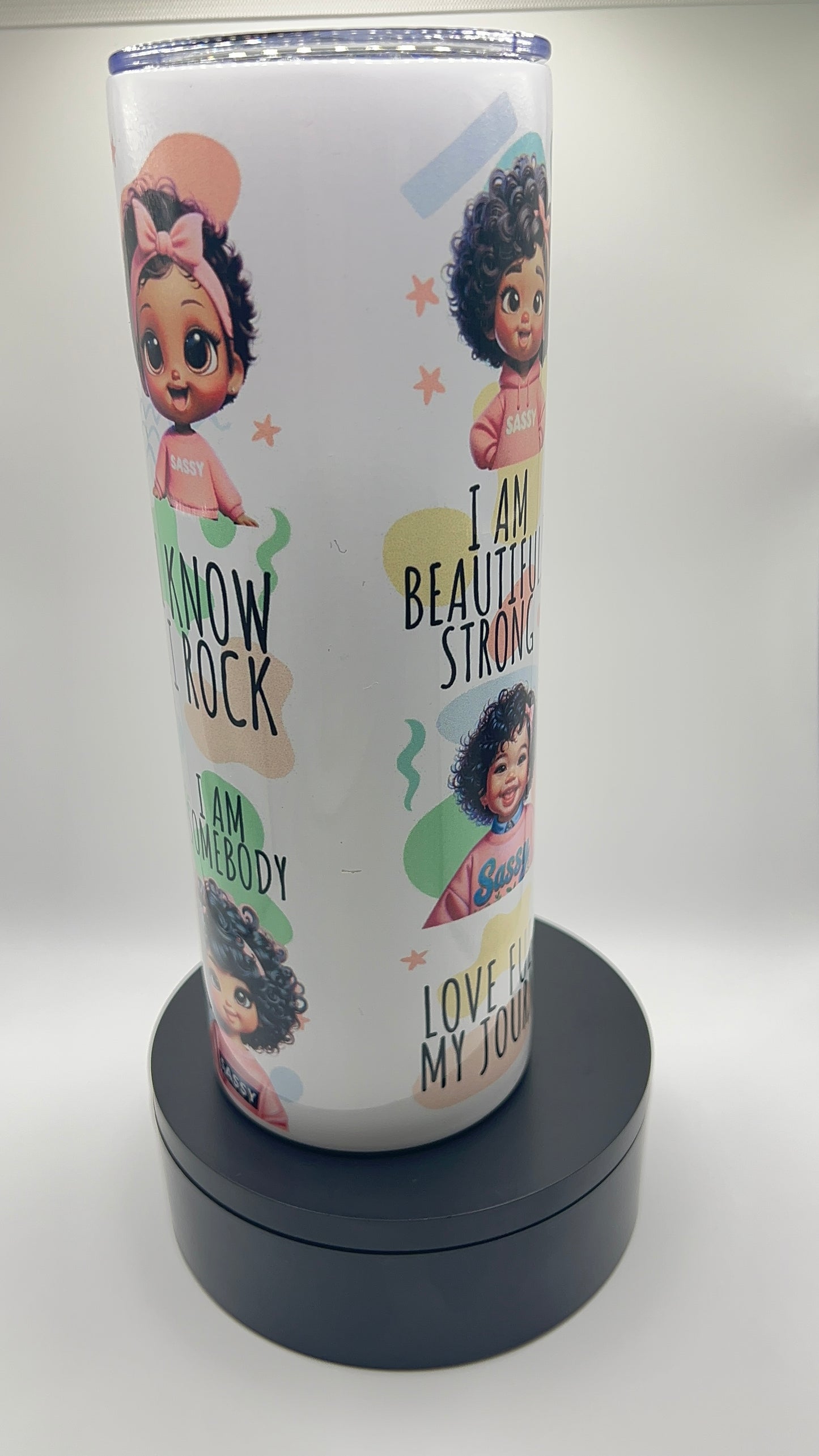 Black Girl Affirmations Skinny Tumbler