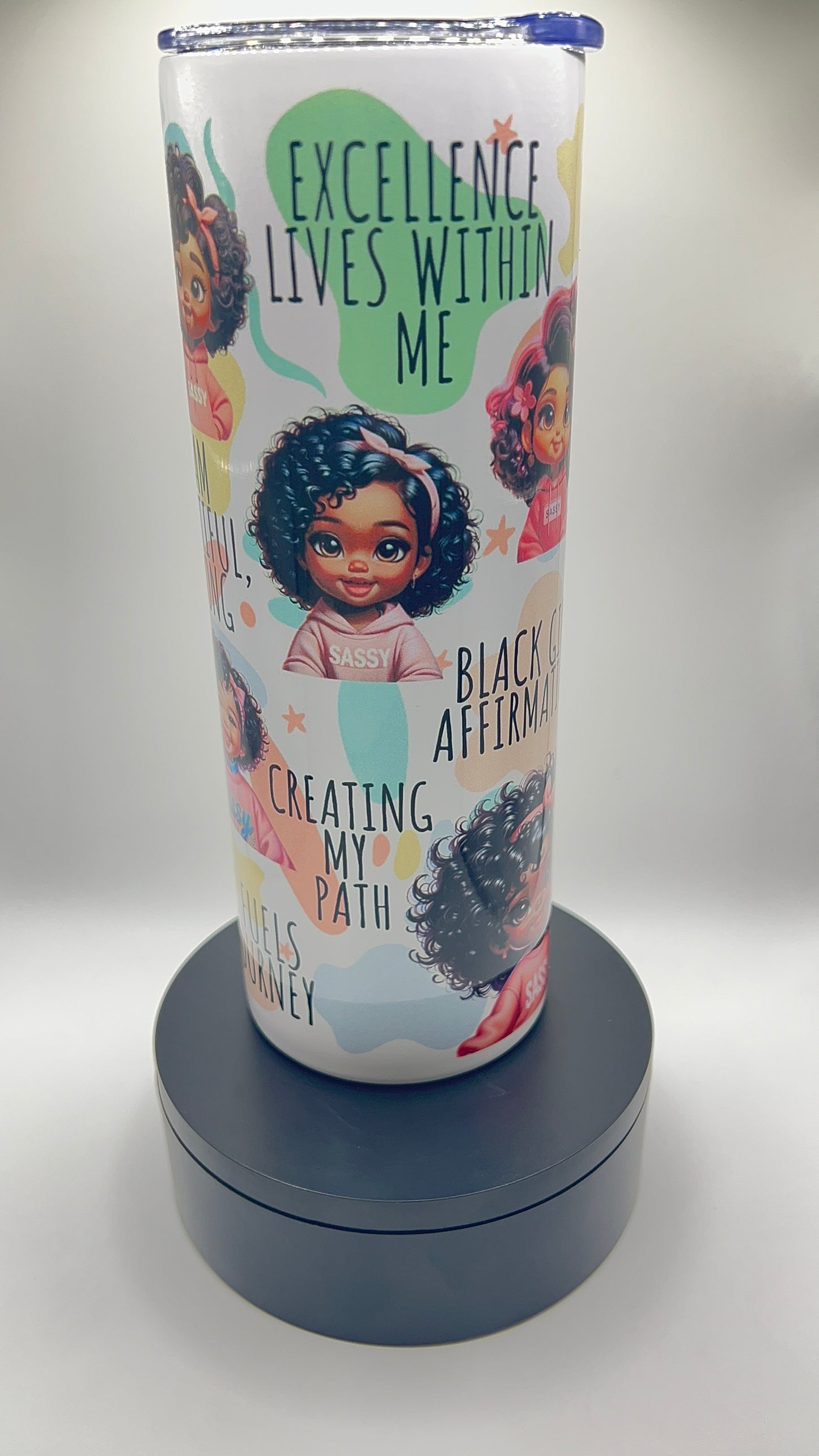 Black Girl Affirmations Skinny Tumbler