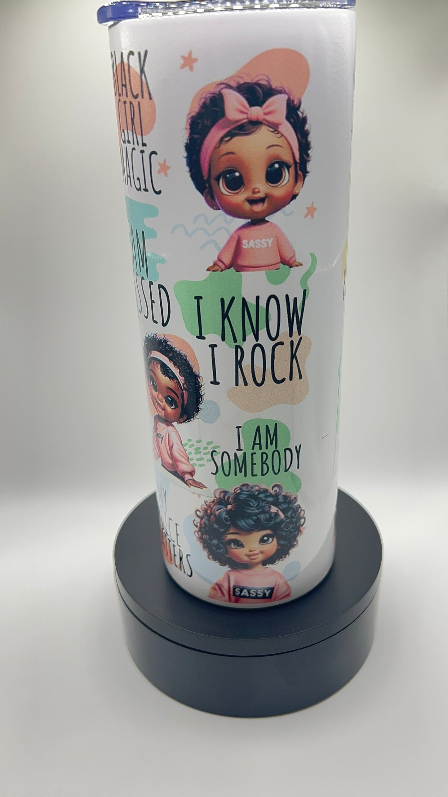 Black Girl Affirmations Skinny Tumbler