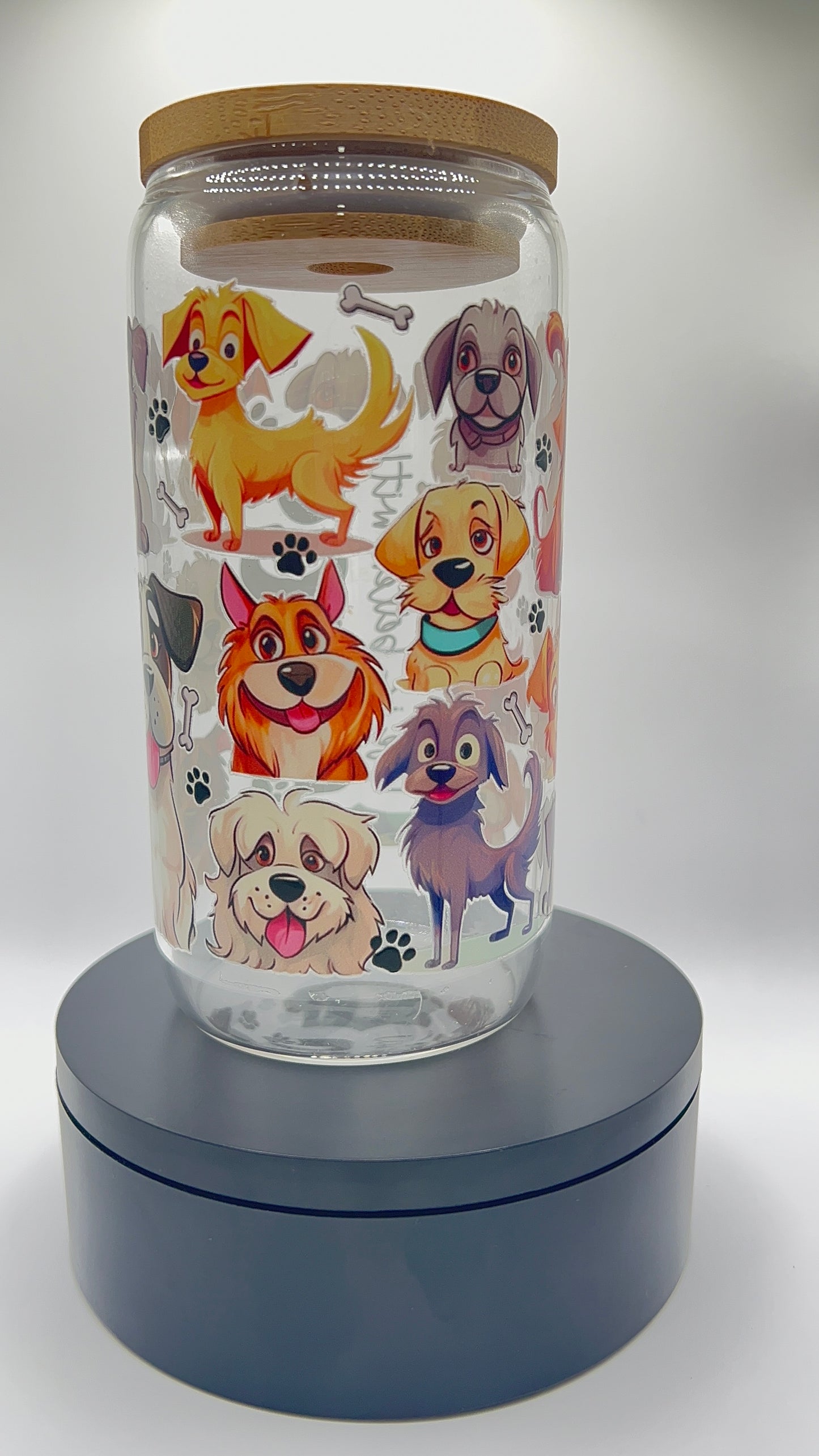 Life is Better with Dogs Can Glass Cup