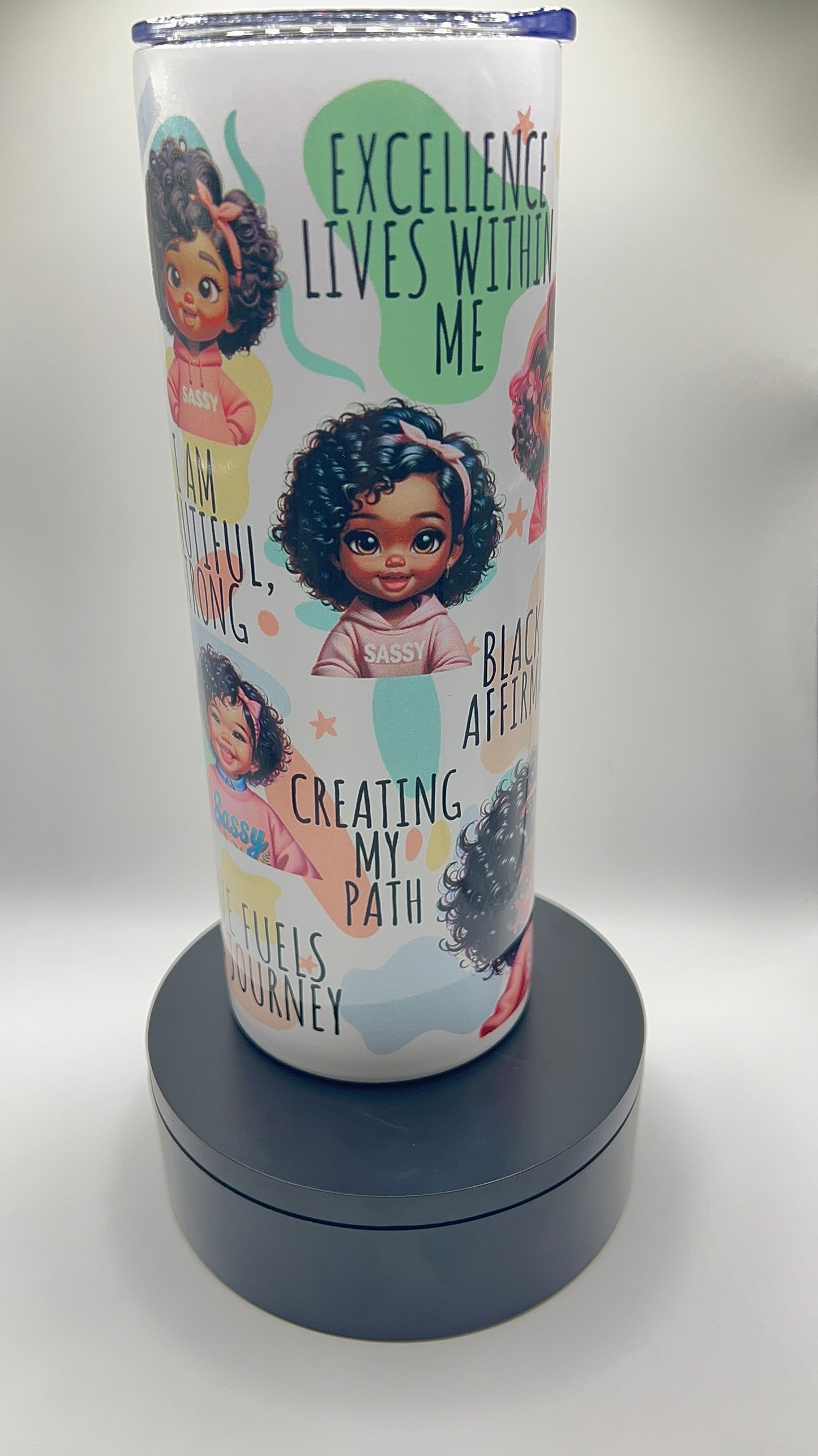 Black Girl Affirmations Skinny Tumbler