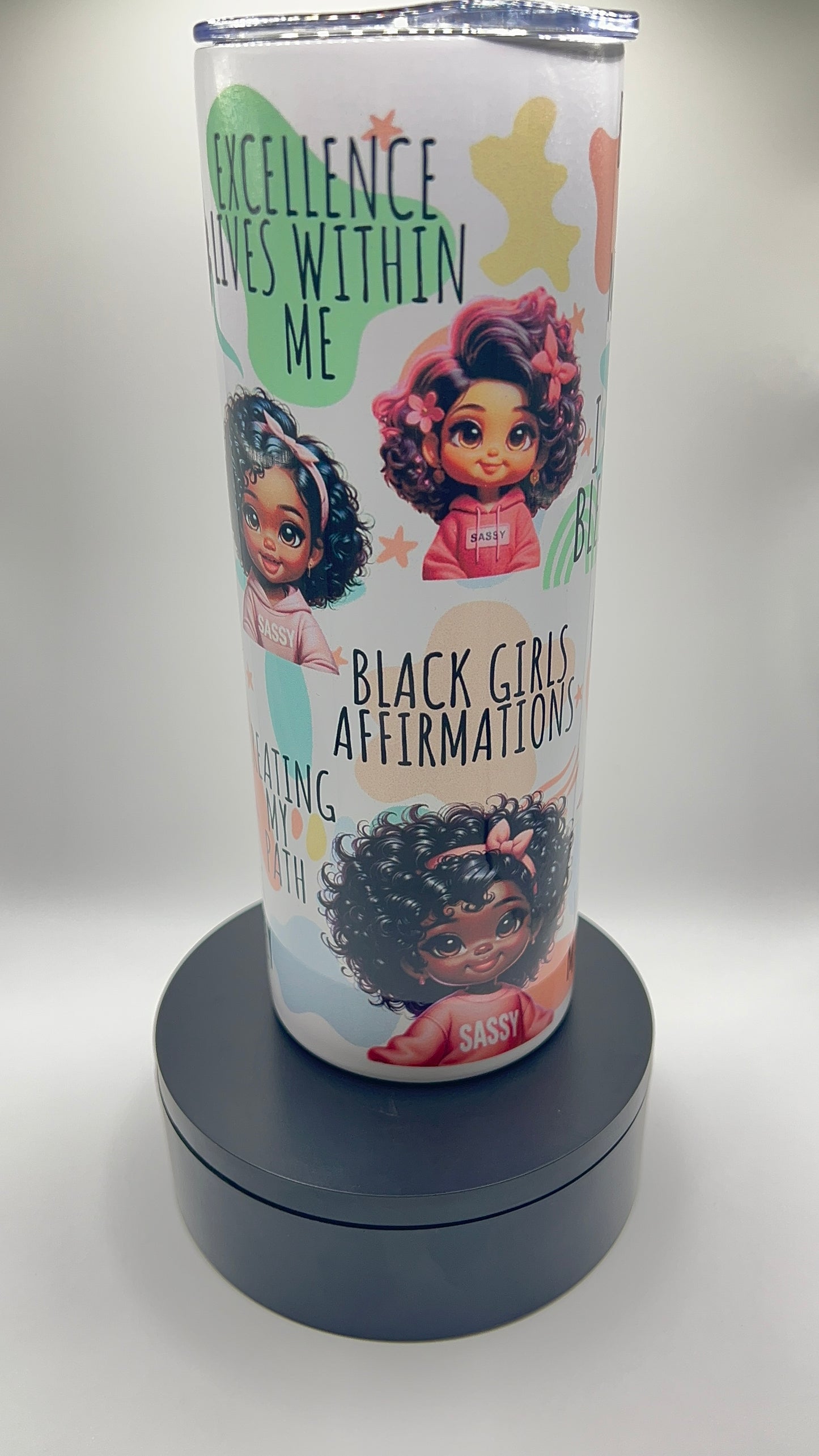 Black Girl Affirmations Skinny Tumbler