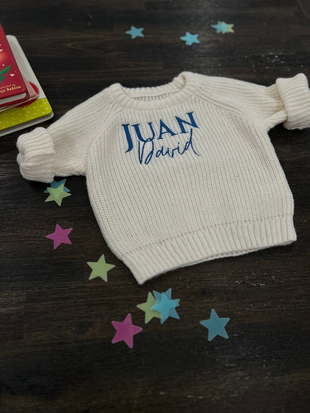 Embroidered baby sweater