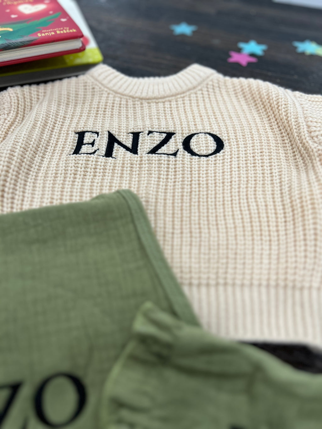 Embroidered baby sweater