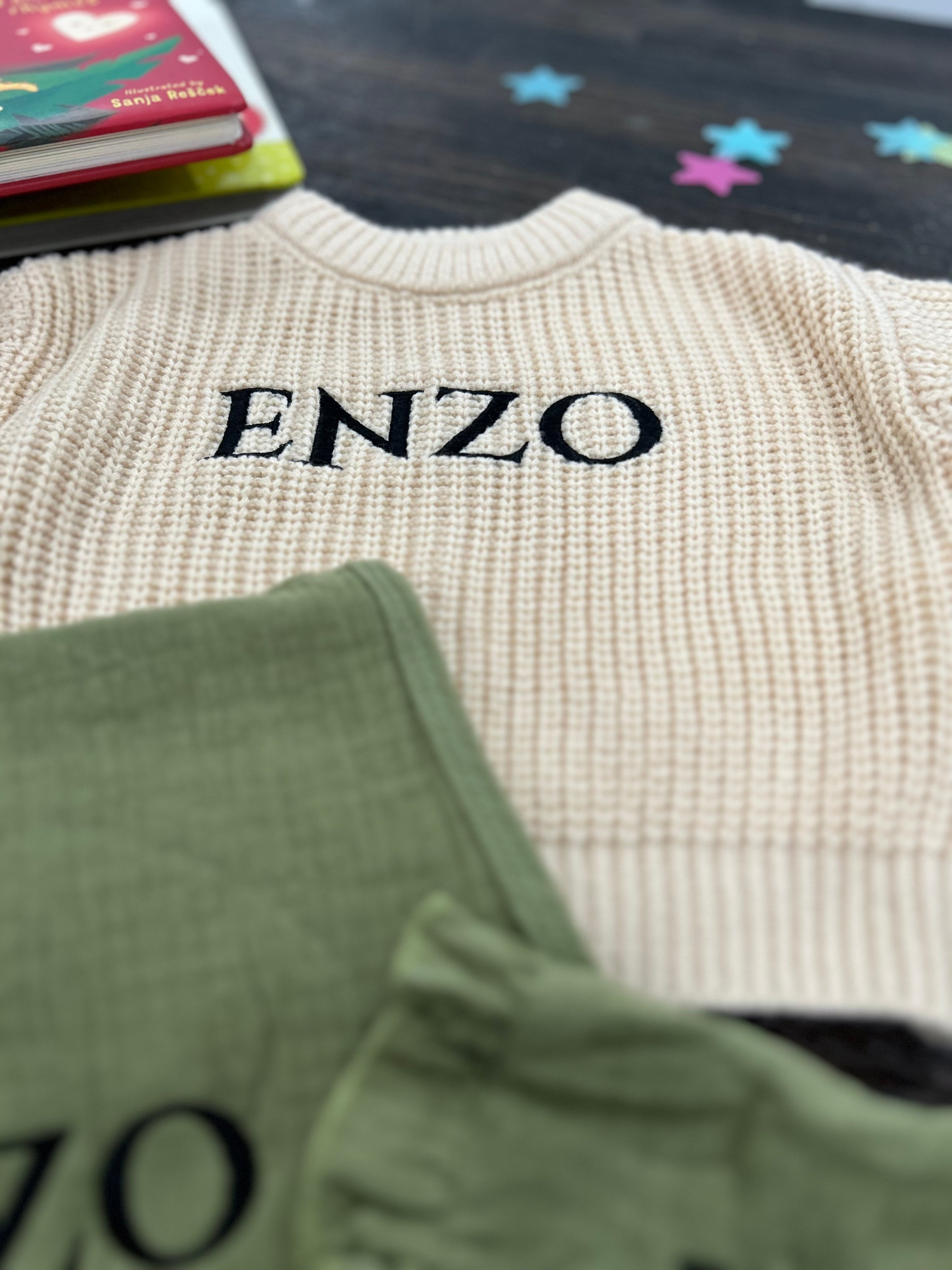 Embroidered baby sweater