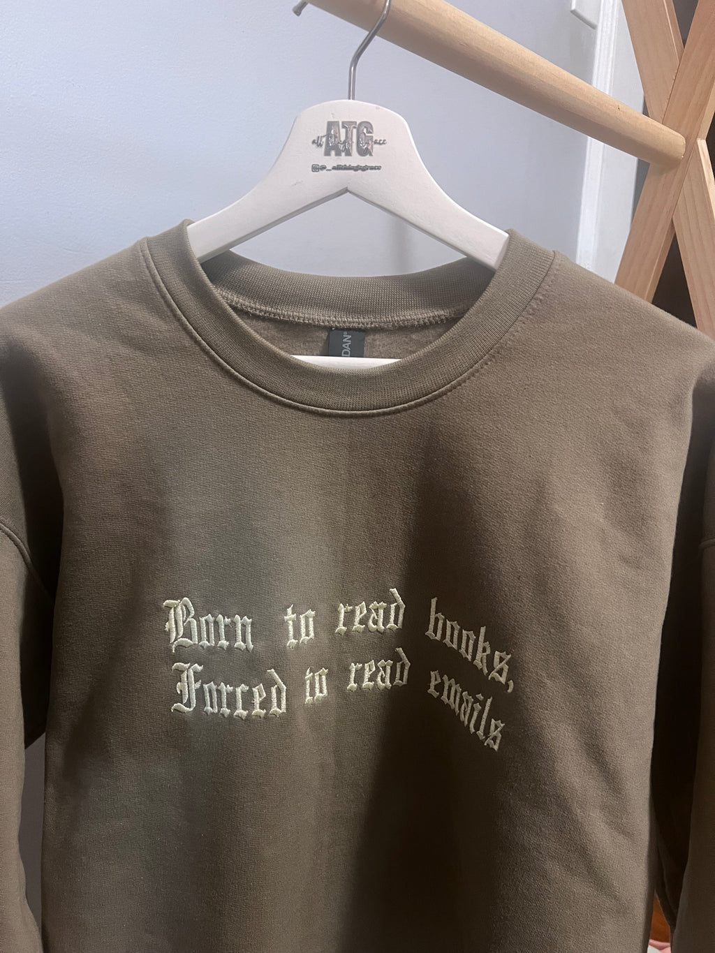 Born to read books, forced to read emails crewneck