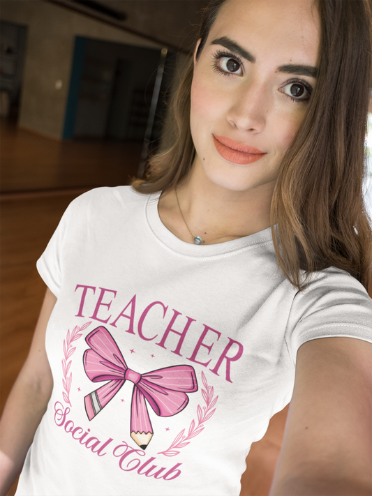 Coquette Teacher Pink Bow Shirt, Teacher Shirt, Back to School Shirt, Gift for Teacher, Teacher appreciation Shirt and gift