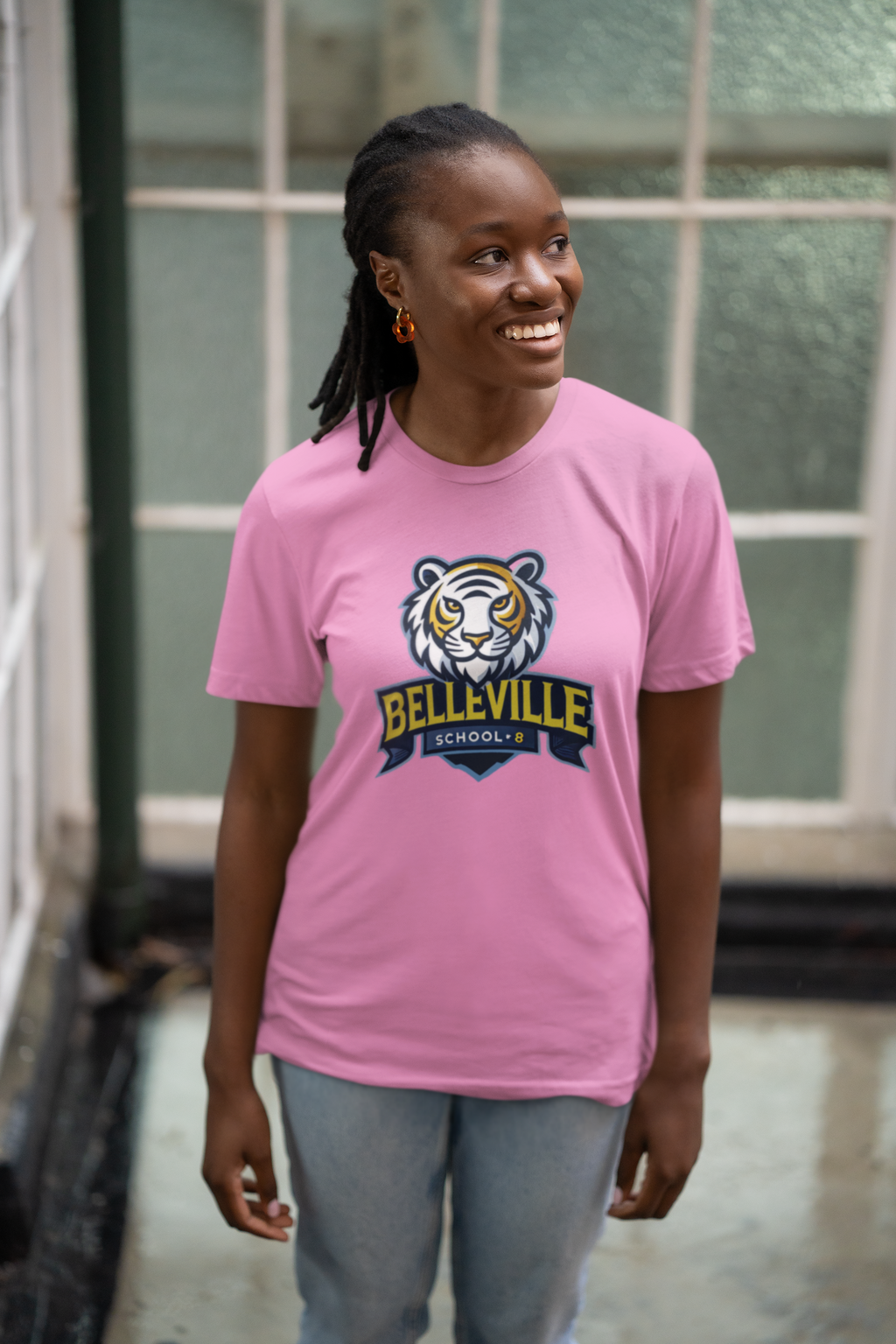 Belleville Short Sleeve Shirt with School Logo