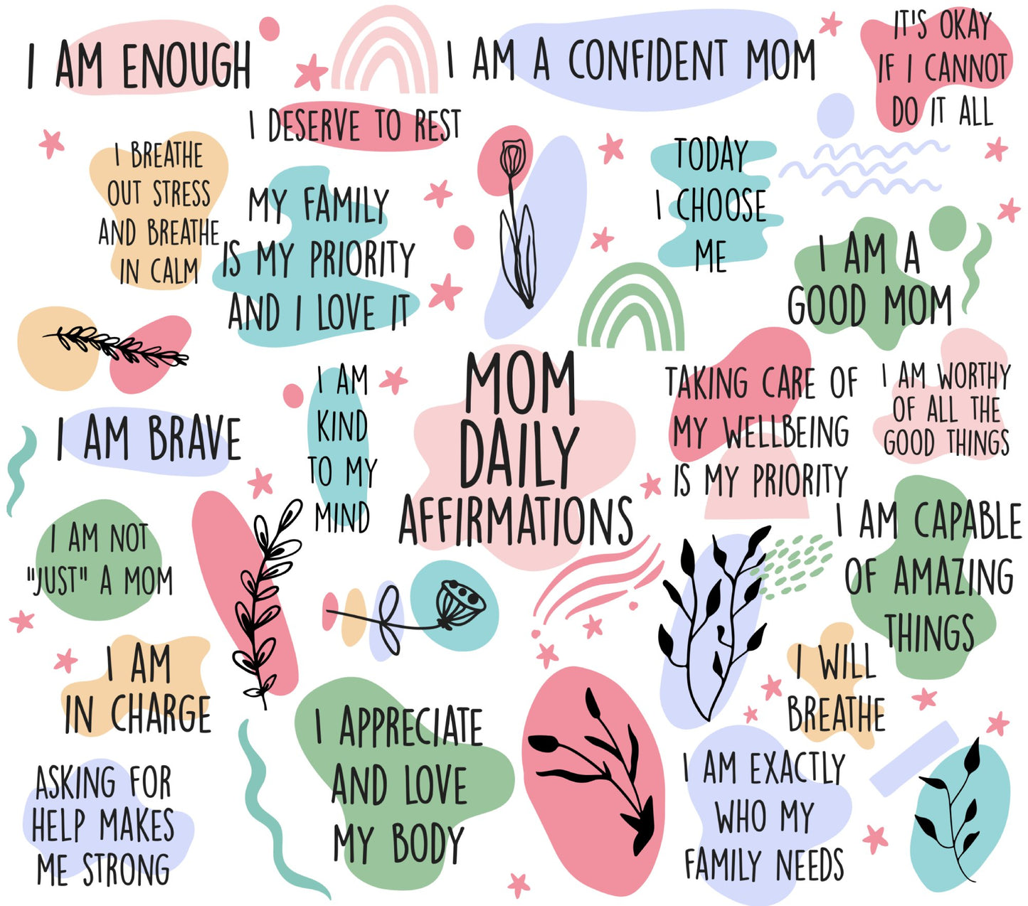 Mom Daily Affirmation Skinny Tumbler