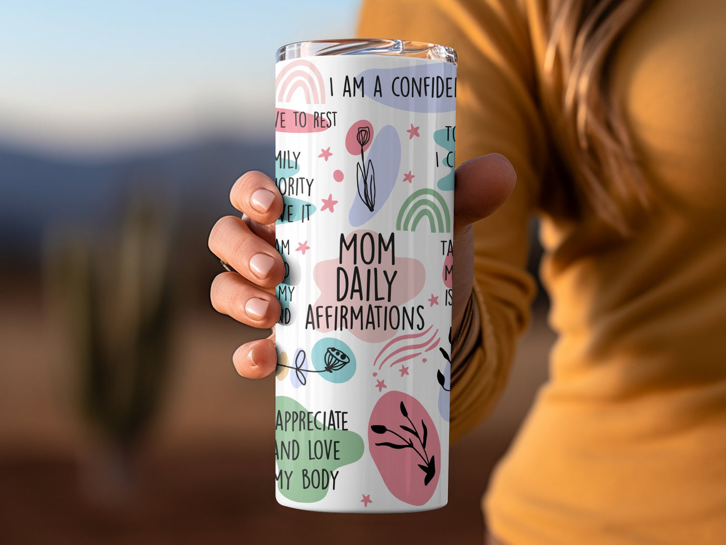 Mom Daily Affirmation Skinny Tumbler