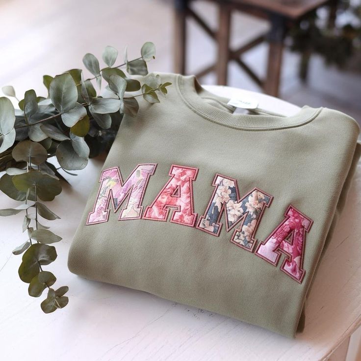 Custom Embroidered Mama Crewneck with Kids Names