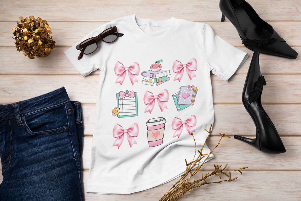 Coquette School Shirt, Back To School Shirt,Teacher Coquette Pink Bow Shirt, First Day of School, Elementary School Shirt, Cute Teacher Gift