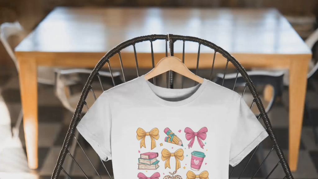 Coquette School Shirt, Teacher Coquette Shirt, Back to School Shirt, Coquette Pink and Yellow Bows Teacher Shirt, Teacher appreciation