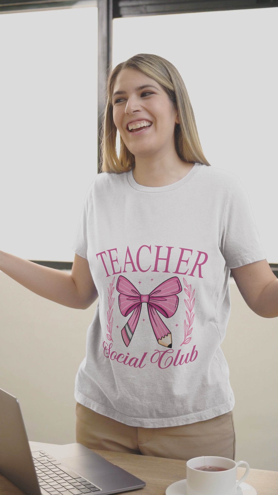 Coquette Teacher Pink Bow Shirt, Teacher Shirt, Back to School Shirt, Gift for Teacher, Teacher appreciation Shirt and gift