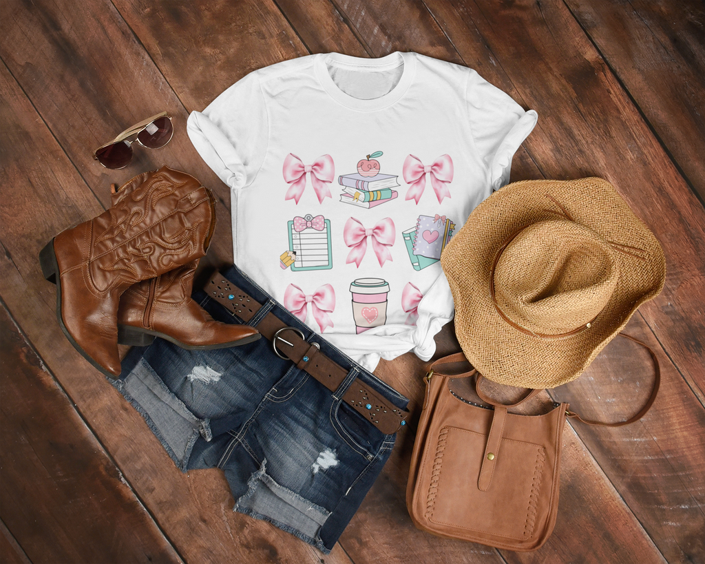 Coquette School Shirt, Back To School Shirt,Teacher Coquette Pink Bow Shirt, First Day of School, Elementary School Shirt, Cute Teacher Gift