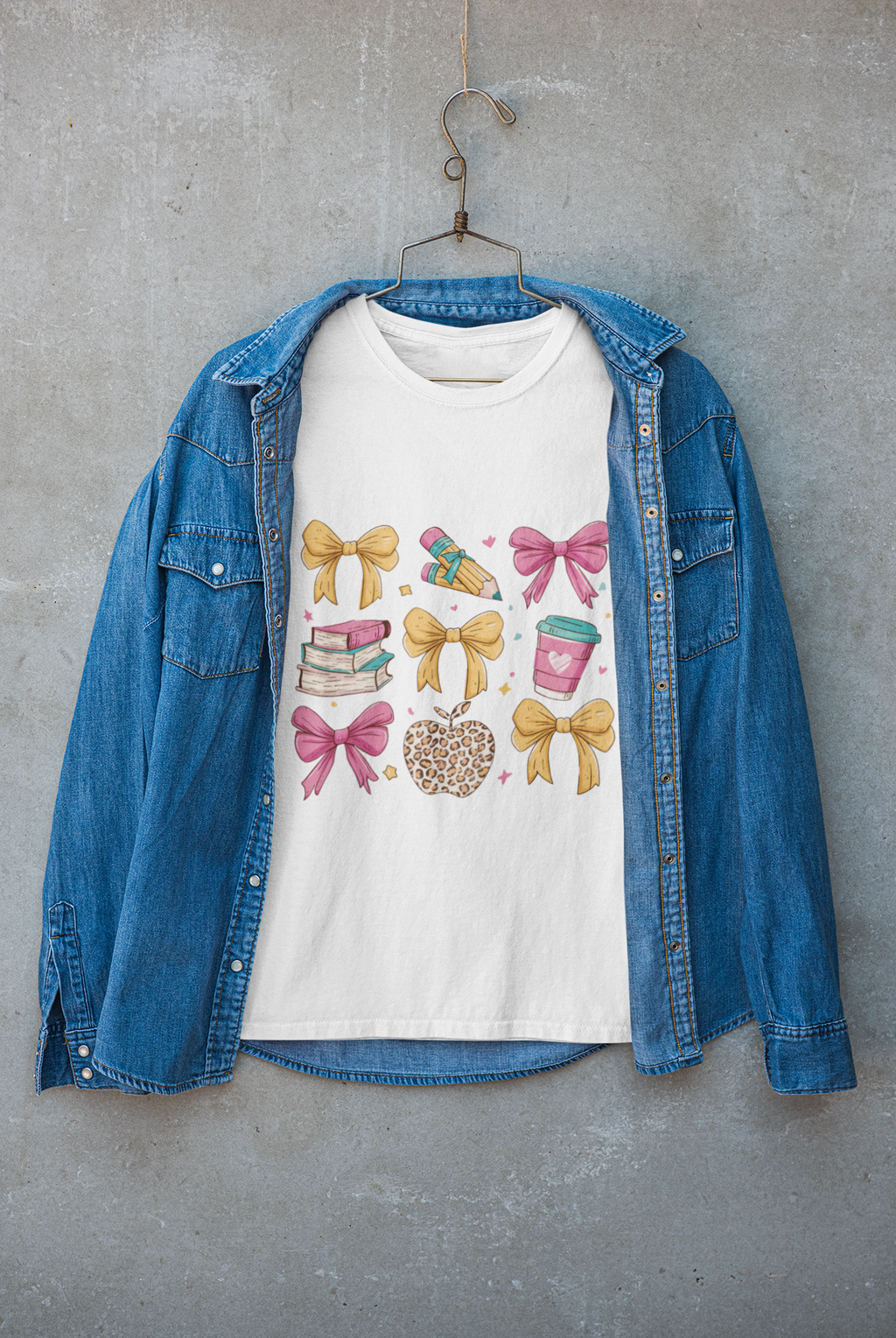 Coquette School Shirt, Teacher Coquette Shirt, Back to School Shirt, Coquette Pink and Yellow Bows Teacher Shirt, Teacher appreciation